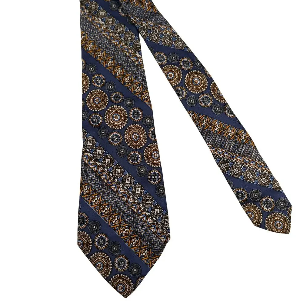 Brooks Brothers Silk Tie Mens Blue Geometric Print 4x55